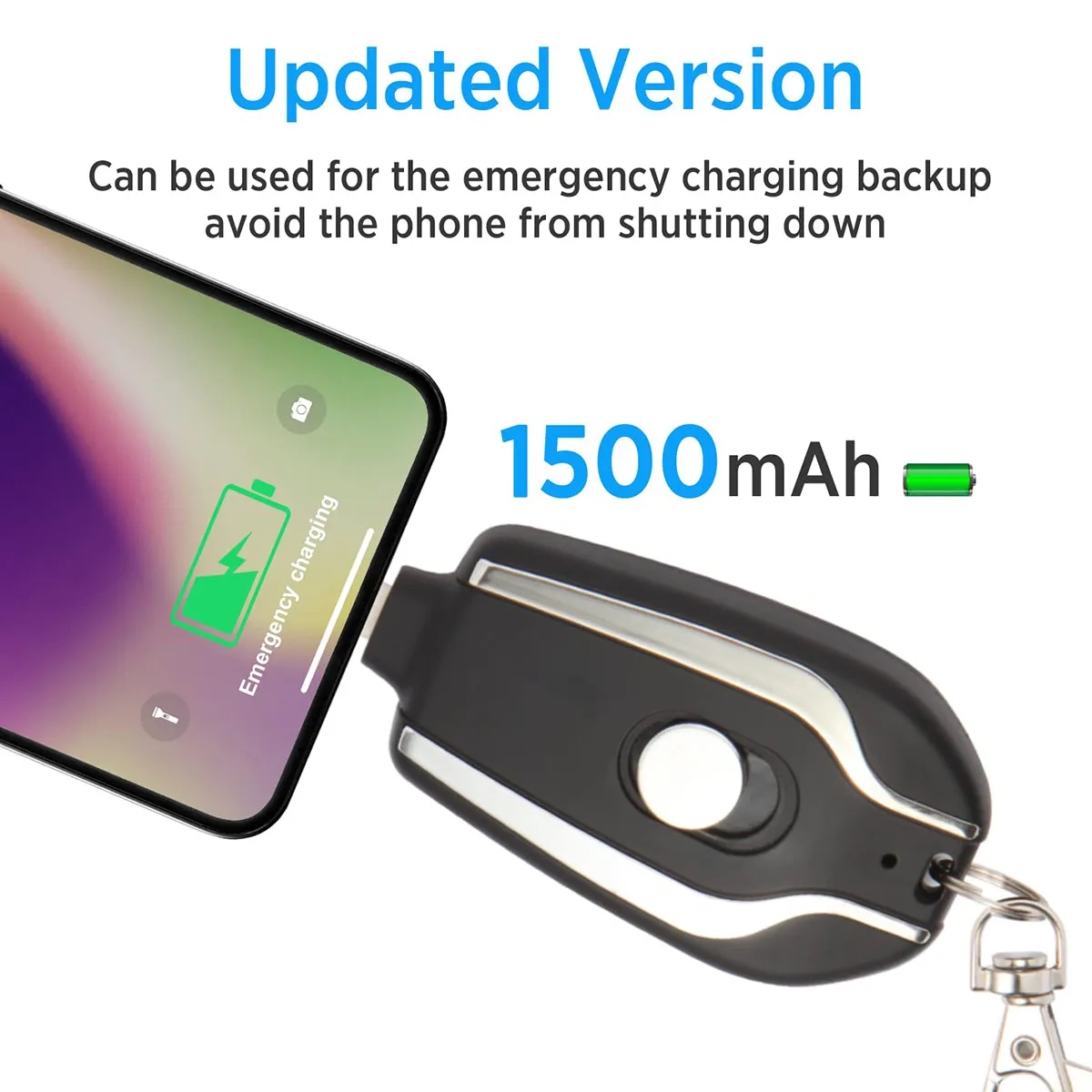 1500mah Keychain Portable Charger Power Bank For Phone 3