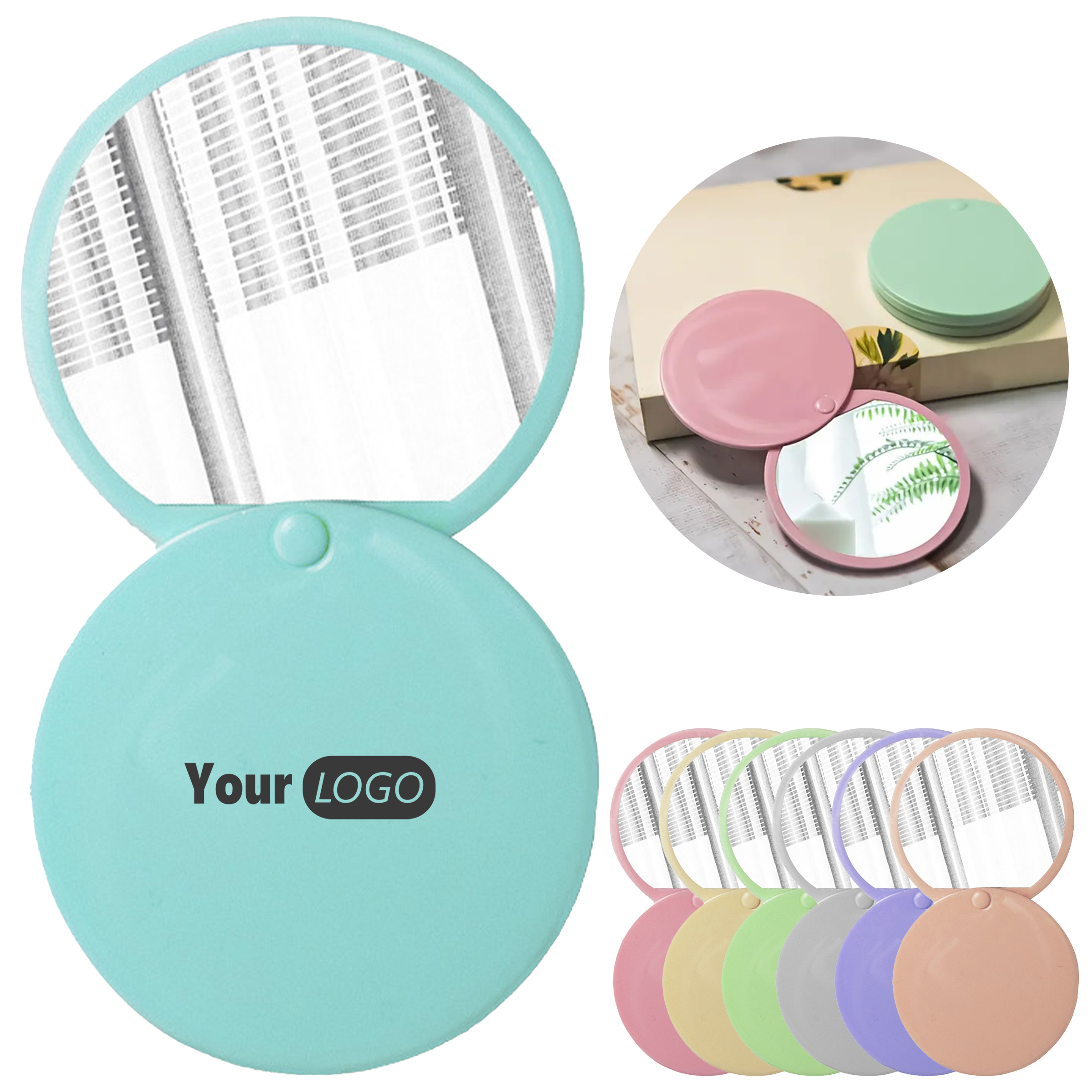 Plastic Elegant Petal Compact Mirror 1