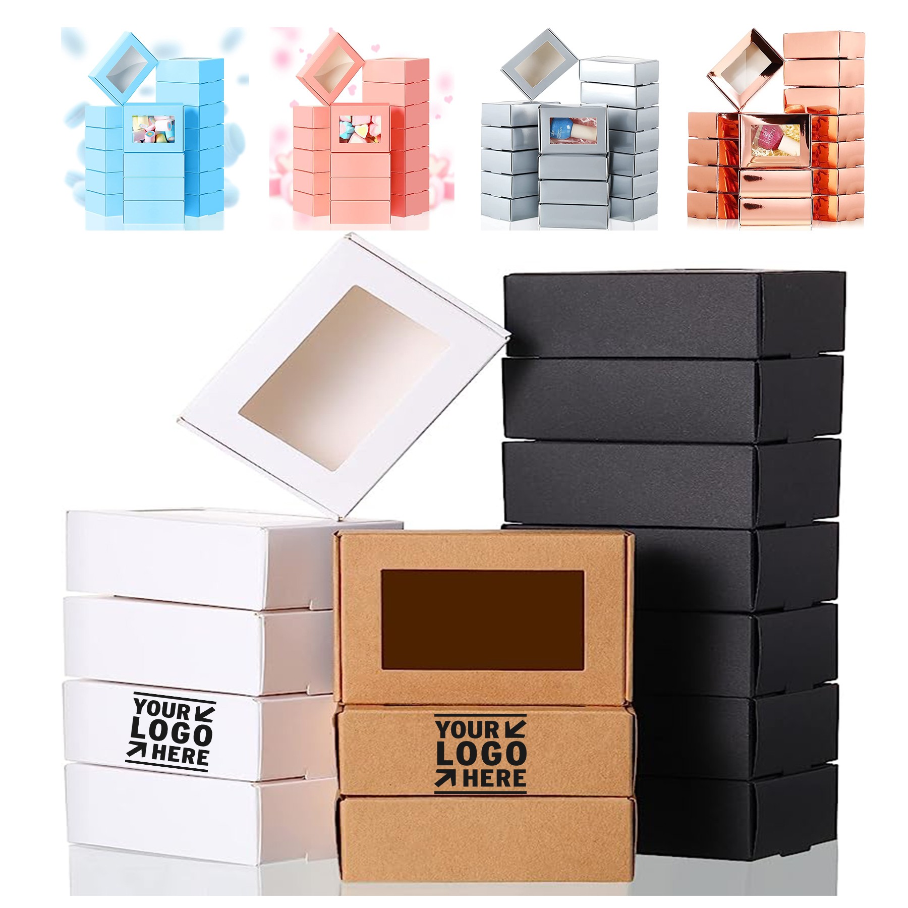 3.5 x 2.4 x 1.2 Inch Mini Kraft Paper Box with Window Soap Packaging Box 3