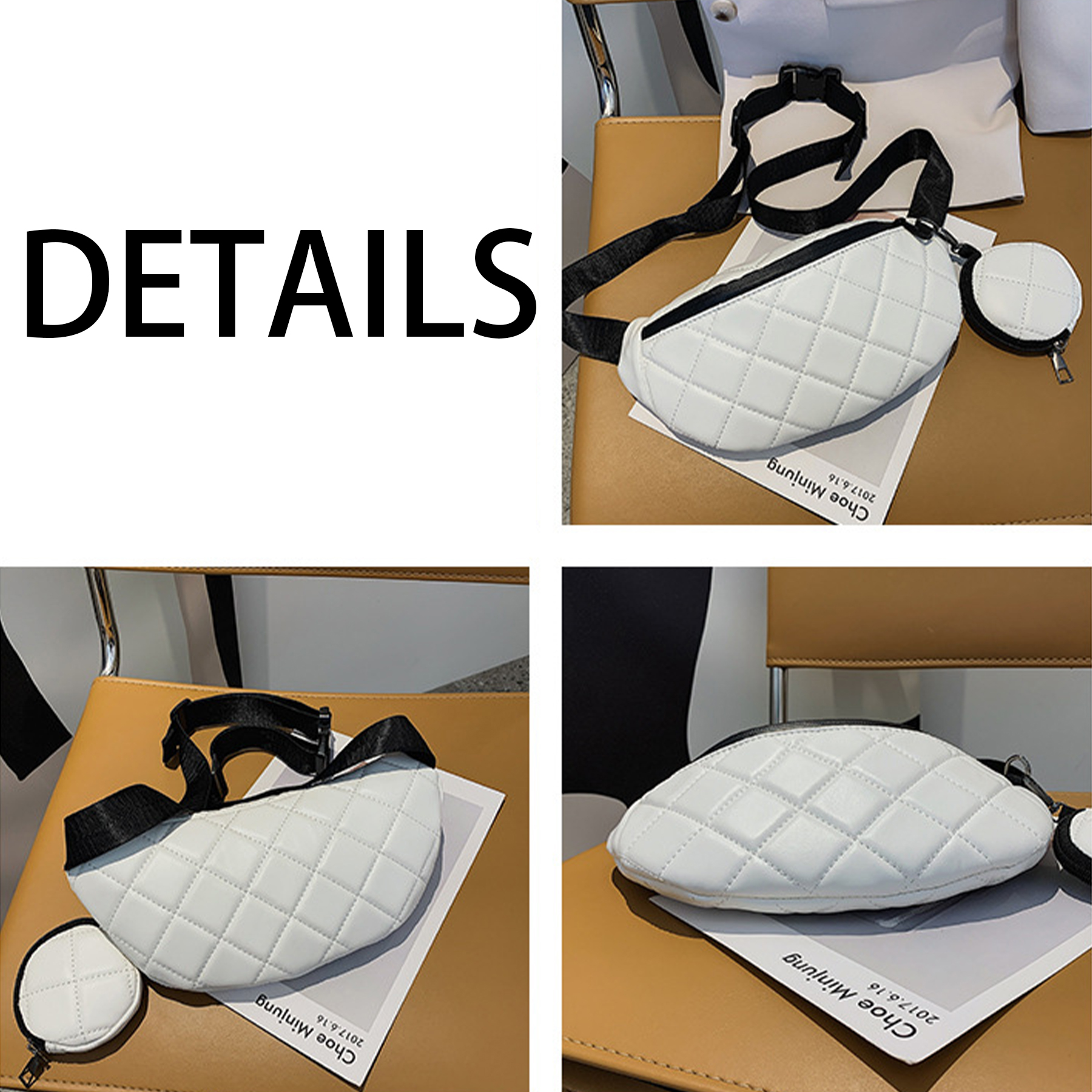 PU Simple and stylish rhombus one-shoulder dumpling bag 9
