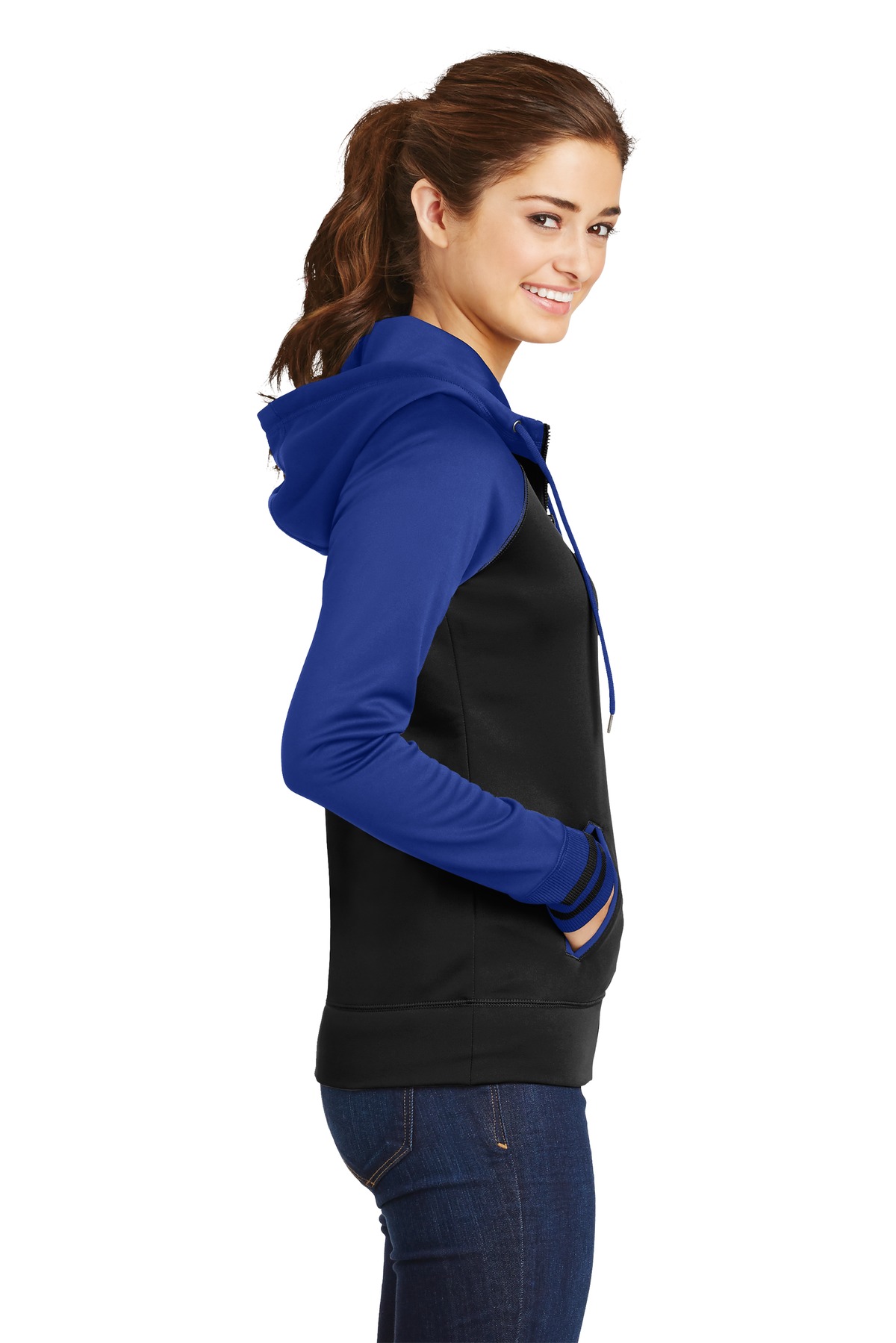 Sport-Tek Women's Sport-Wick Varsity Fleece Full-Zip Hooded Jacket. LST236 23