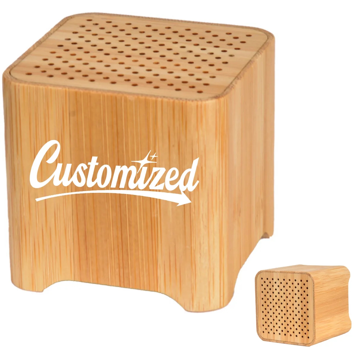Eco-Friendly Bamboo Wood Cube Bluetooth Wireless Speaker 5