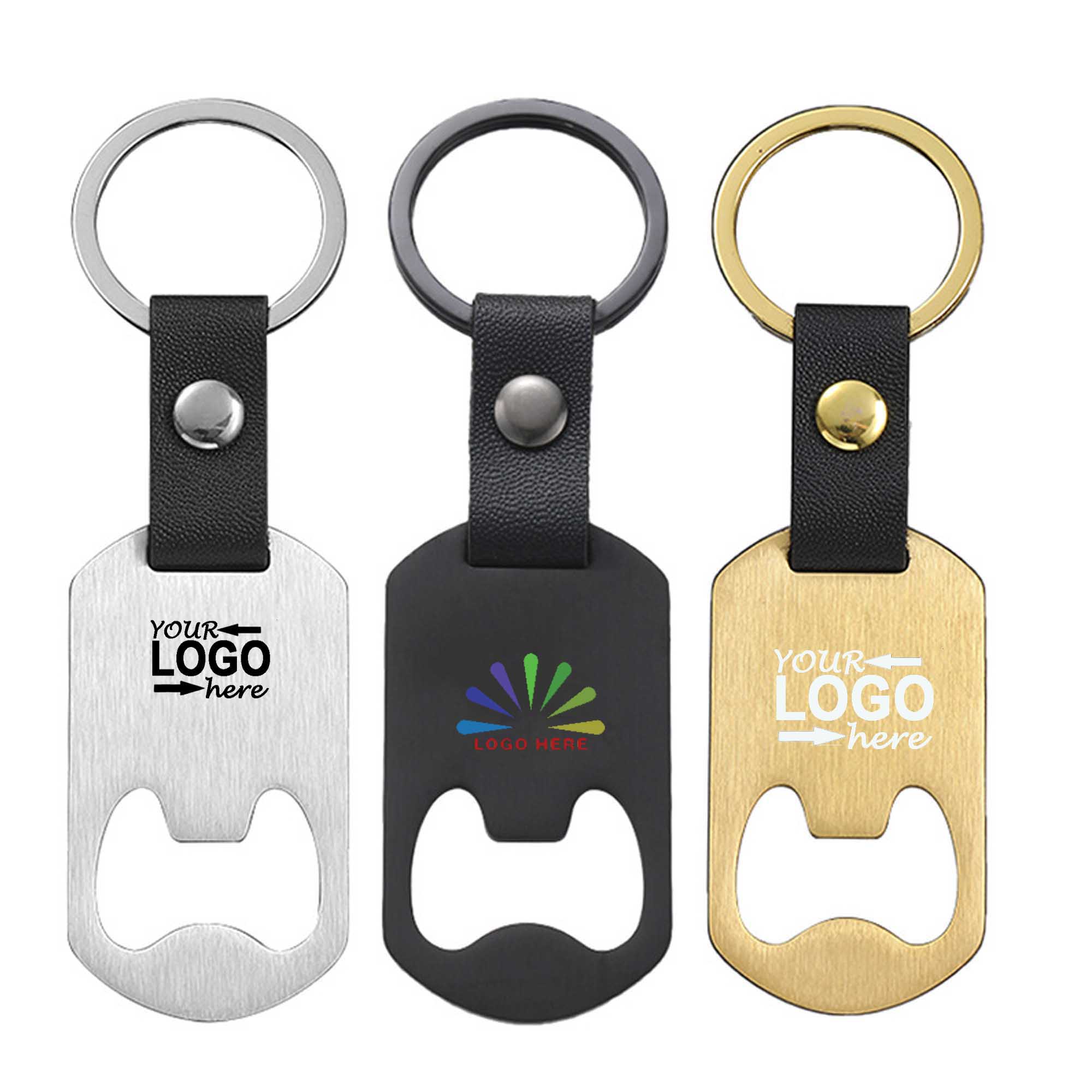 2-in-1 Portable Stainless Steel Beer Opener Keychain 2