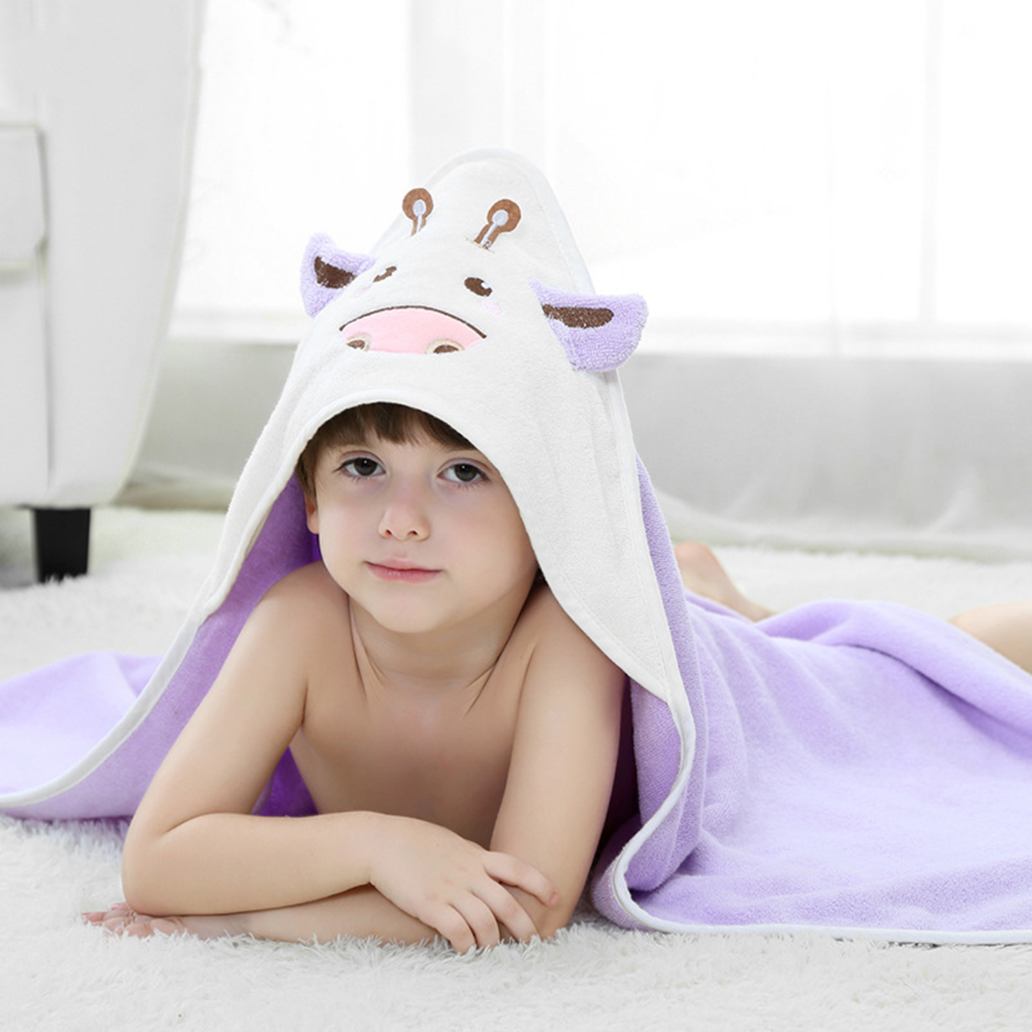 Baby Cotton Animal Face Hooded Towel 4