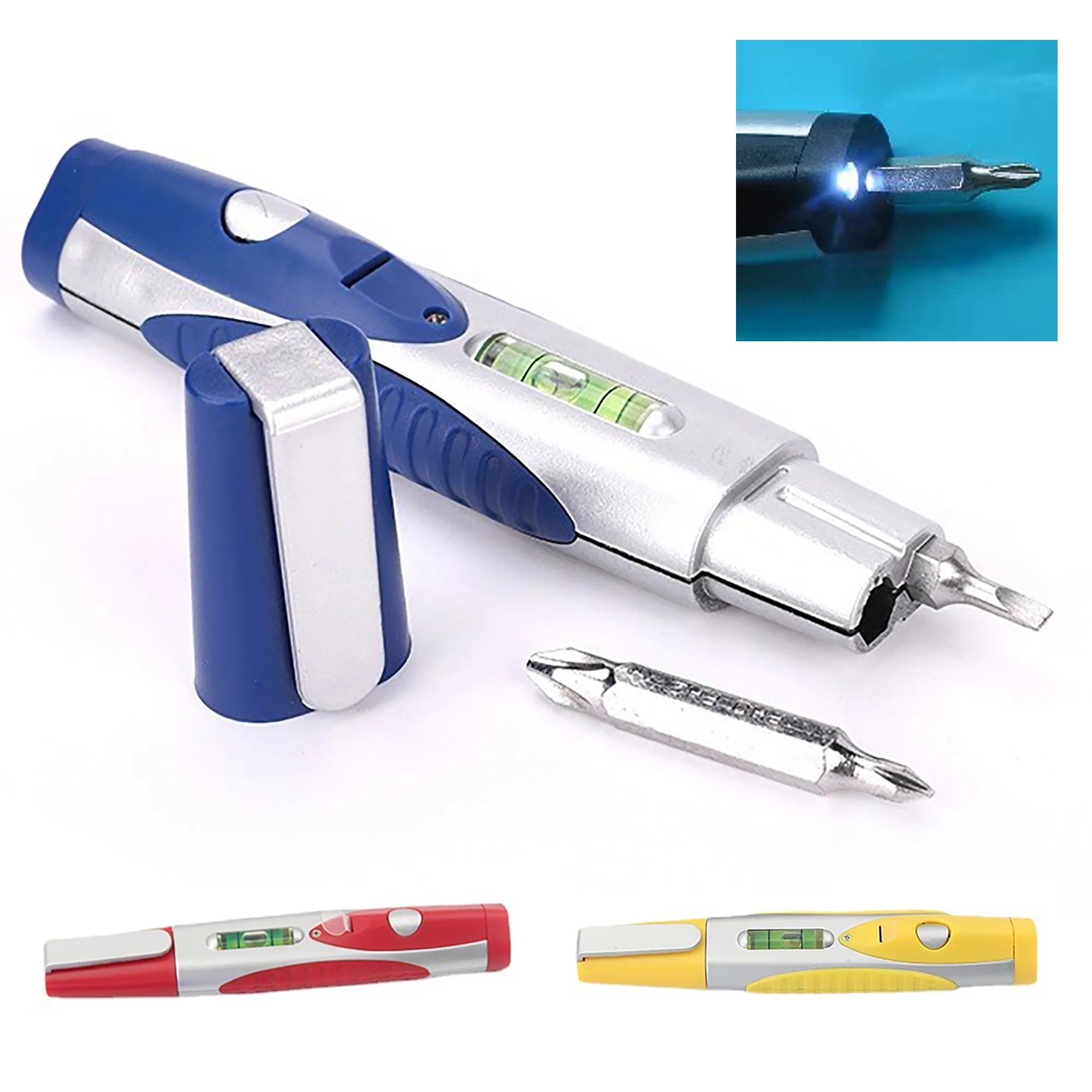 Mini Flashlight Tool with Level & Screwdriver 4