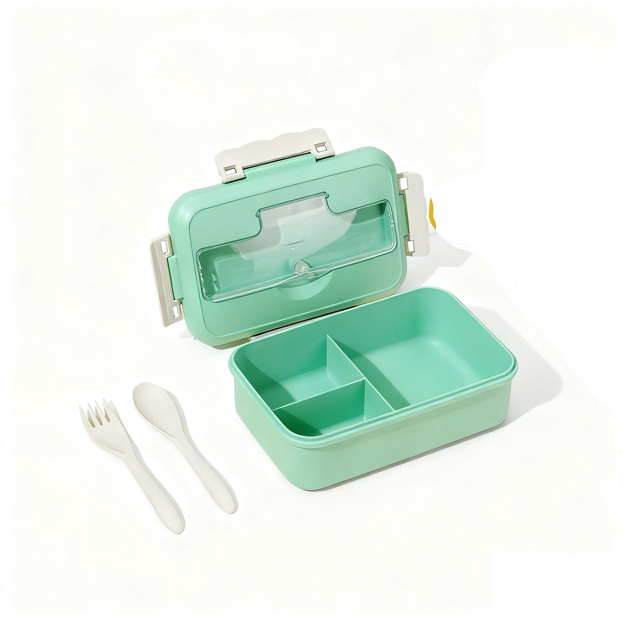 Three Compartment Cutlery Lunch Box 3