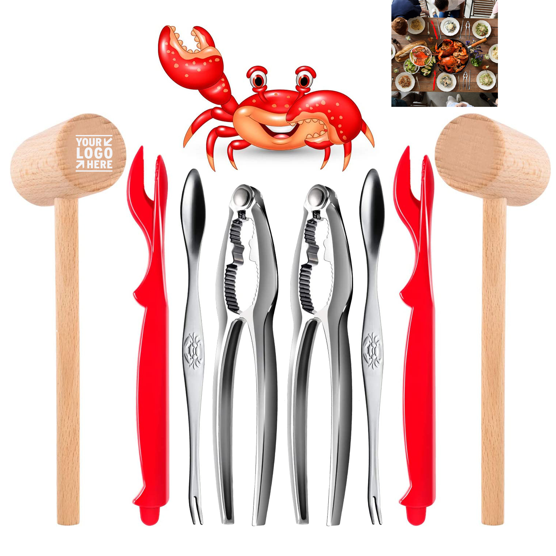 12 Pieces Crab Leg Crackers and Tools Set 2