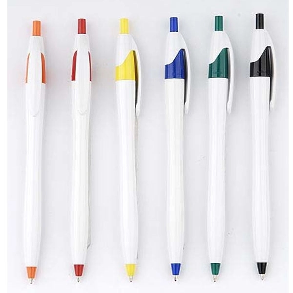 Dart White Barrel Clicker Pen 6