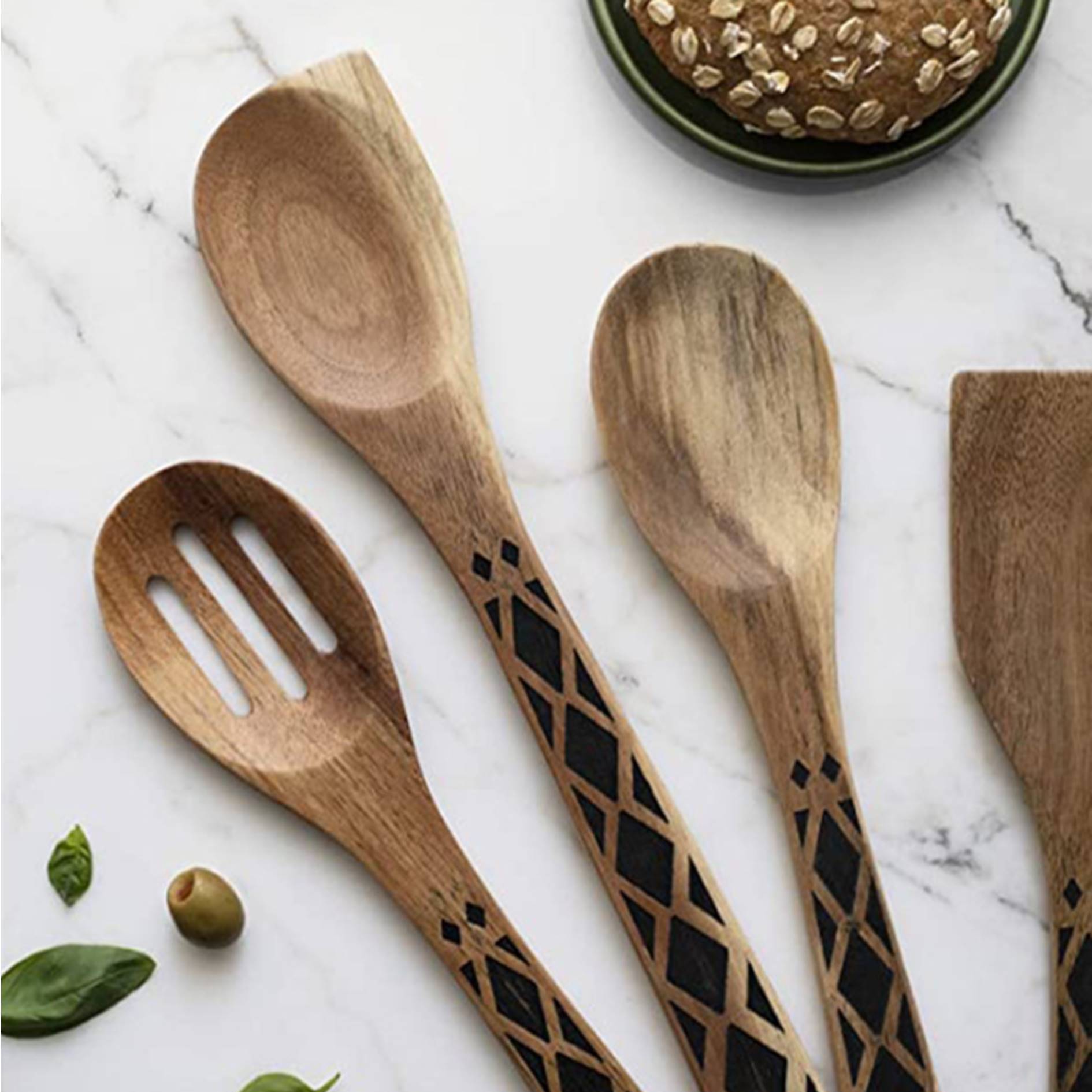 Acacia Wood Kitchen Spatula Set 3