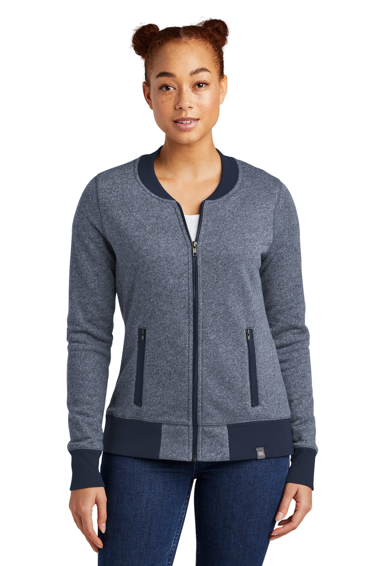 New Era Women's French Terry Baseball Full-Zip. LNEA503 26