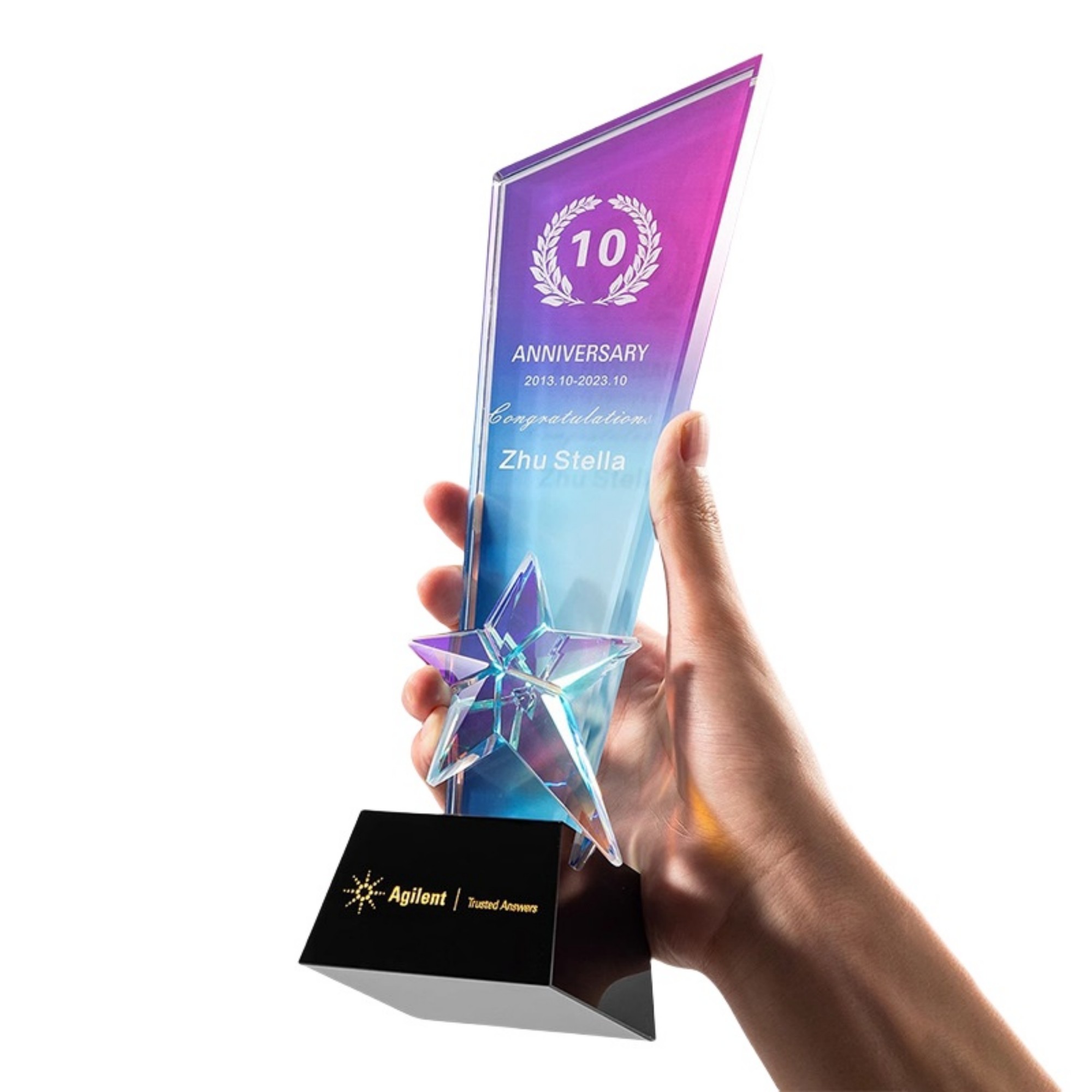 Colorful Star Crystal Trophy 6