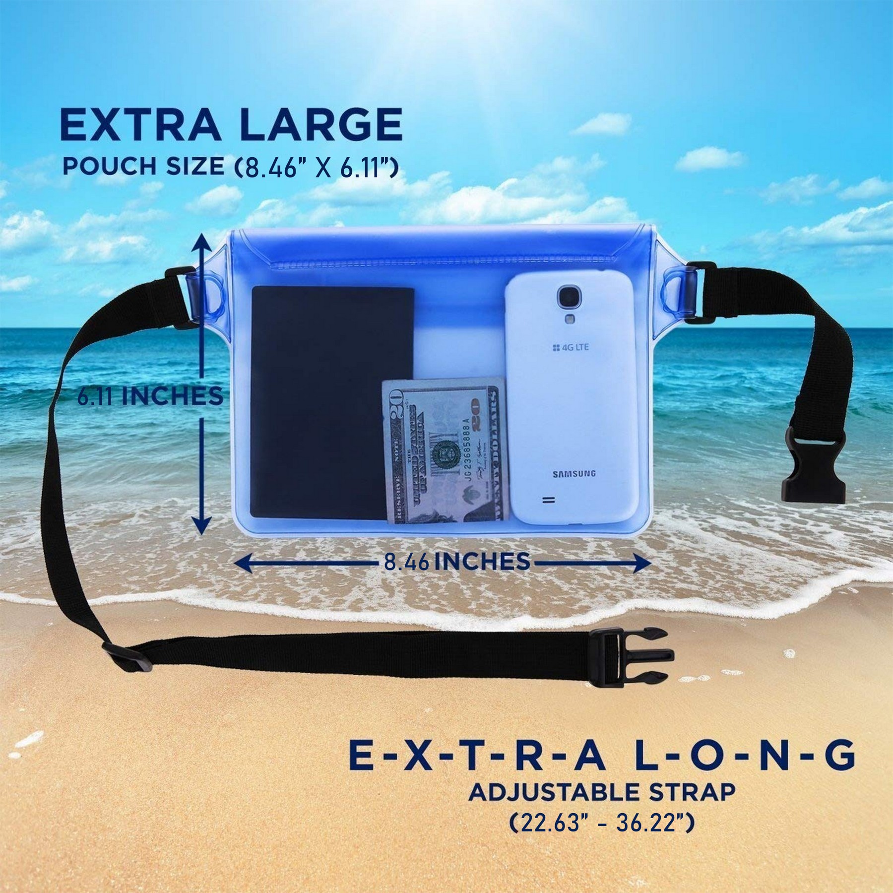 PVC Storage Waist Bag With Adjustable Belt Strap 5