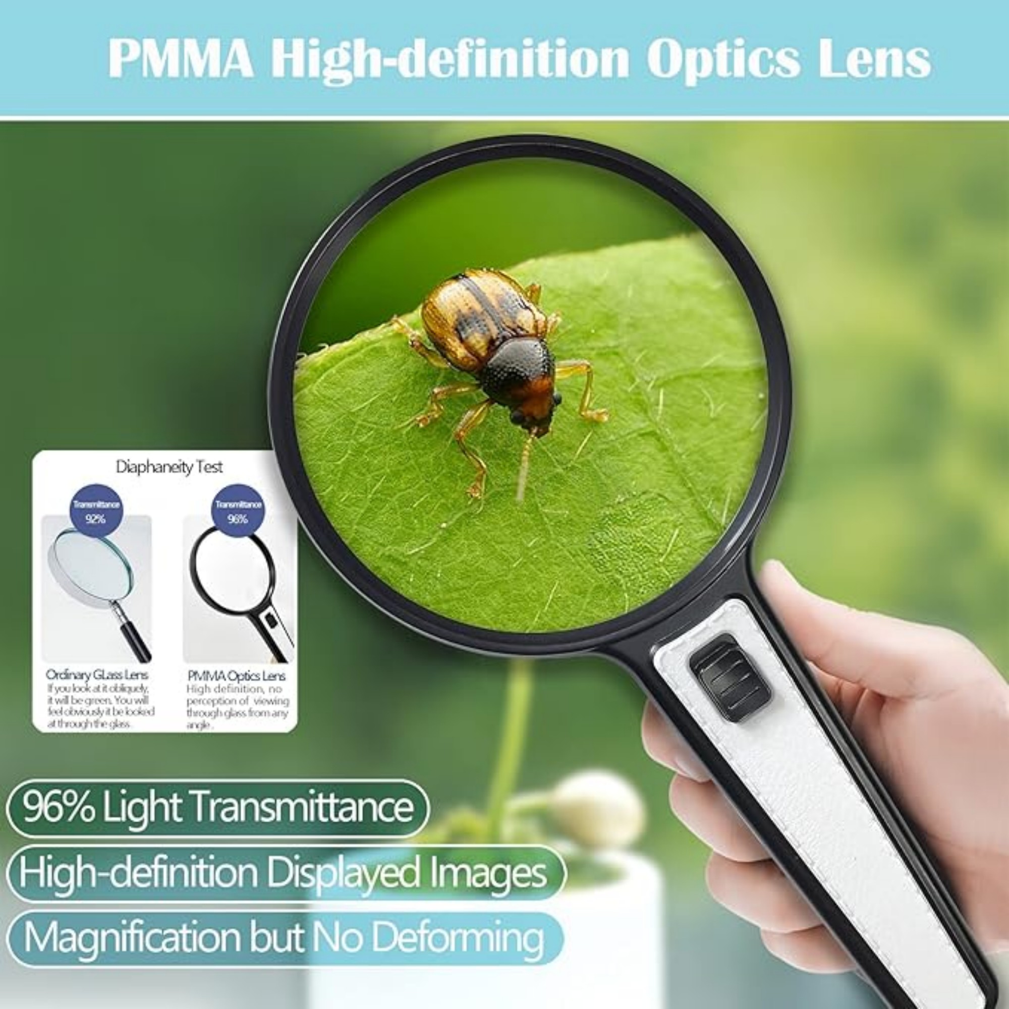 10X 110mm Large Magnifying Glass With Lights 3