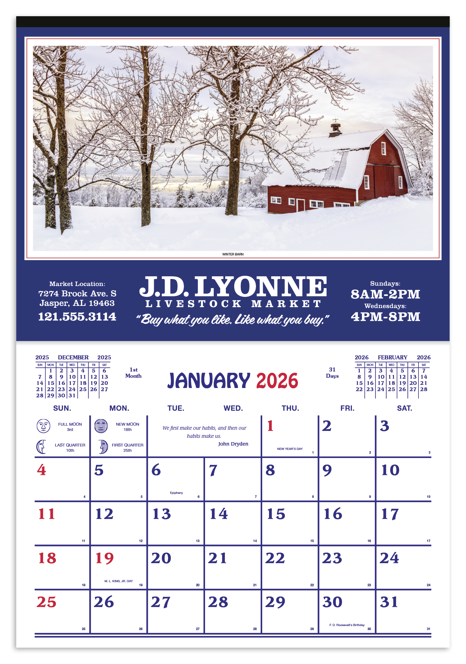 Skinner & Kennedy® Farm Calendar 16