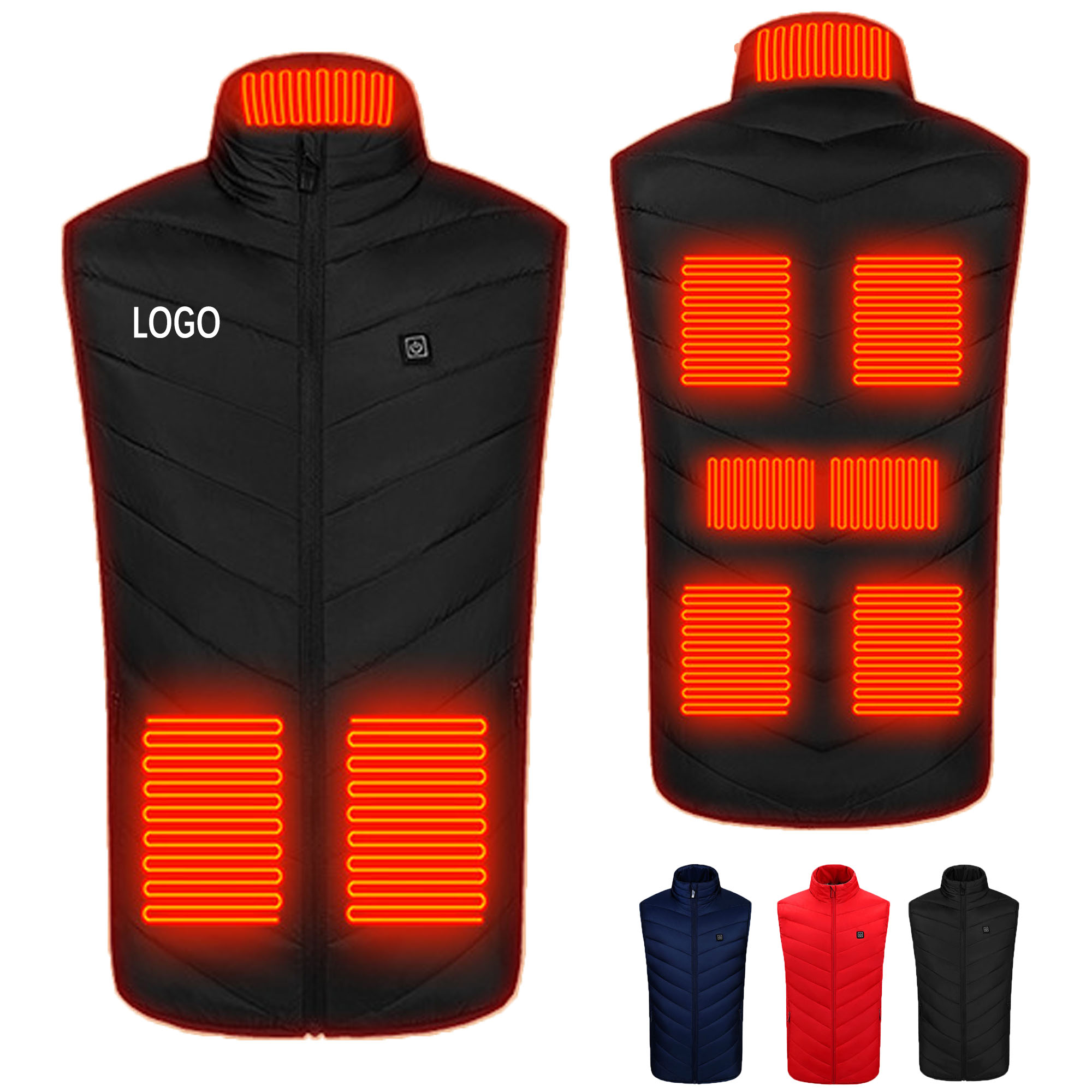 MOQ10 Heated Vest 9 Heating Areas Electric USB Warming 2