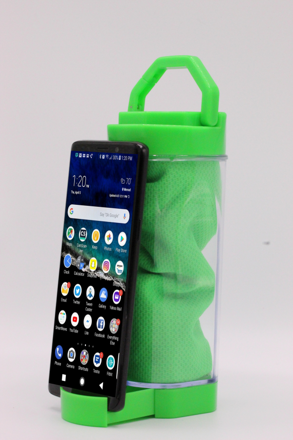 2-in-1 Cooling Towel In Phone Stand Carabiner Case 2