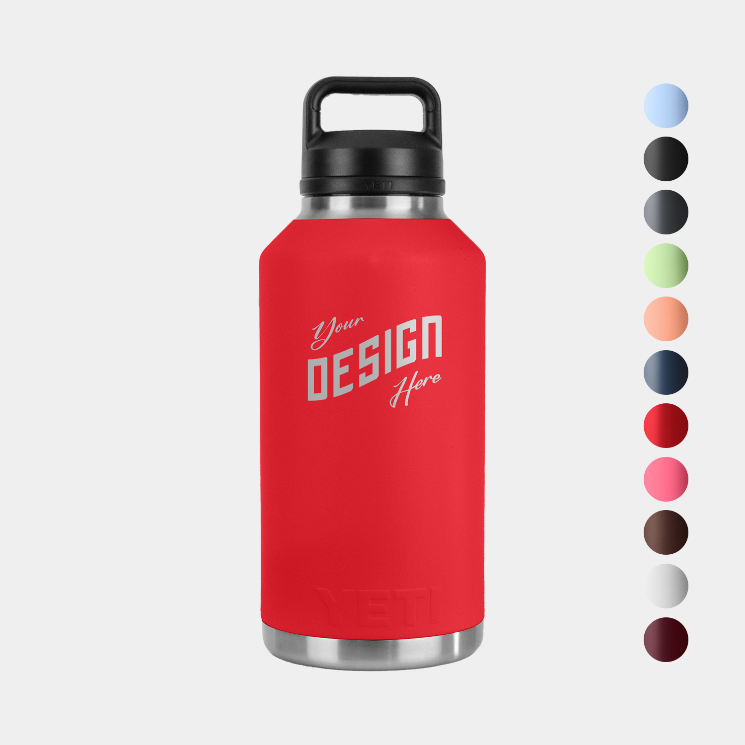 64 Oz YETI® Rambler Stainless Steel Insulated Water Bottle w/ Chug Cap, custom water bottle with logo imprint 2