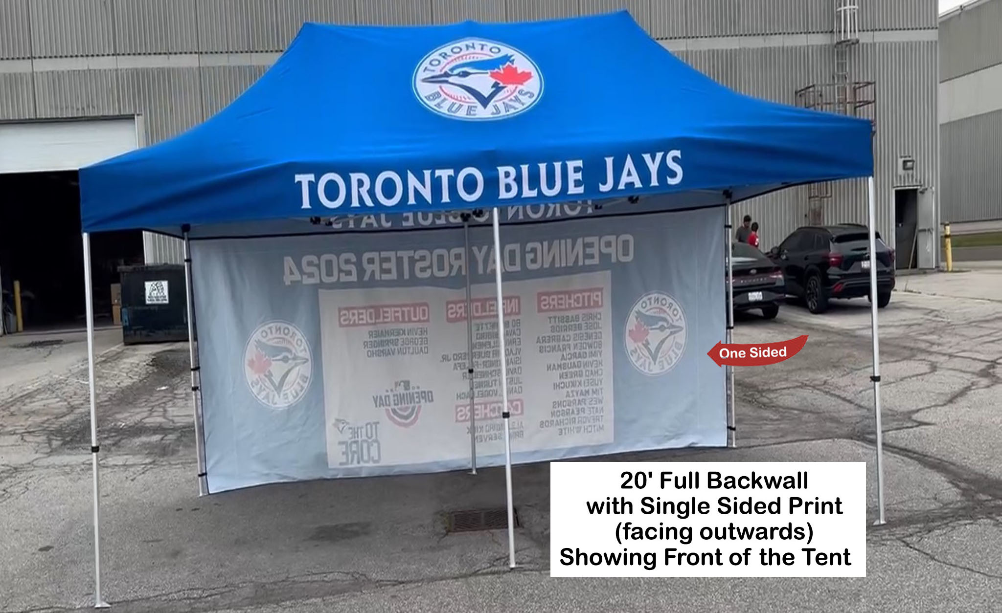 48 Hr Quick Ship - Full 20' Back Wall for 10x20 Tent Kit, Sublimated, Single Sided Print 11