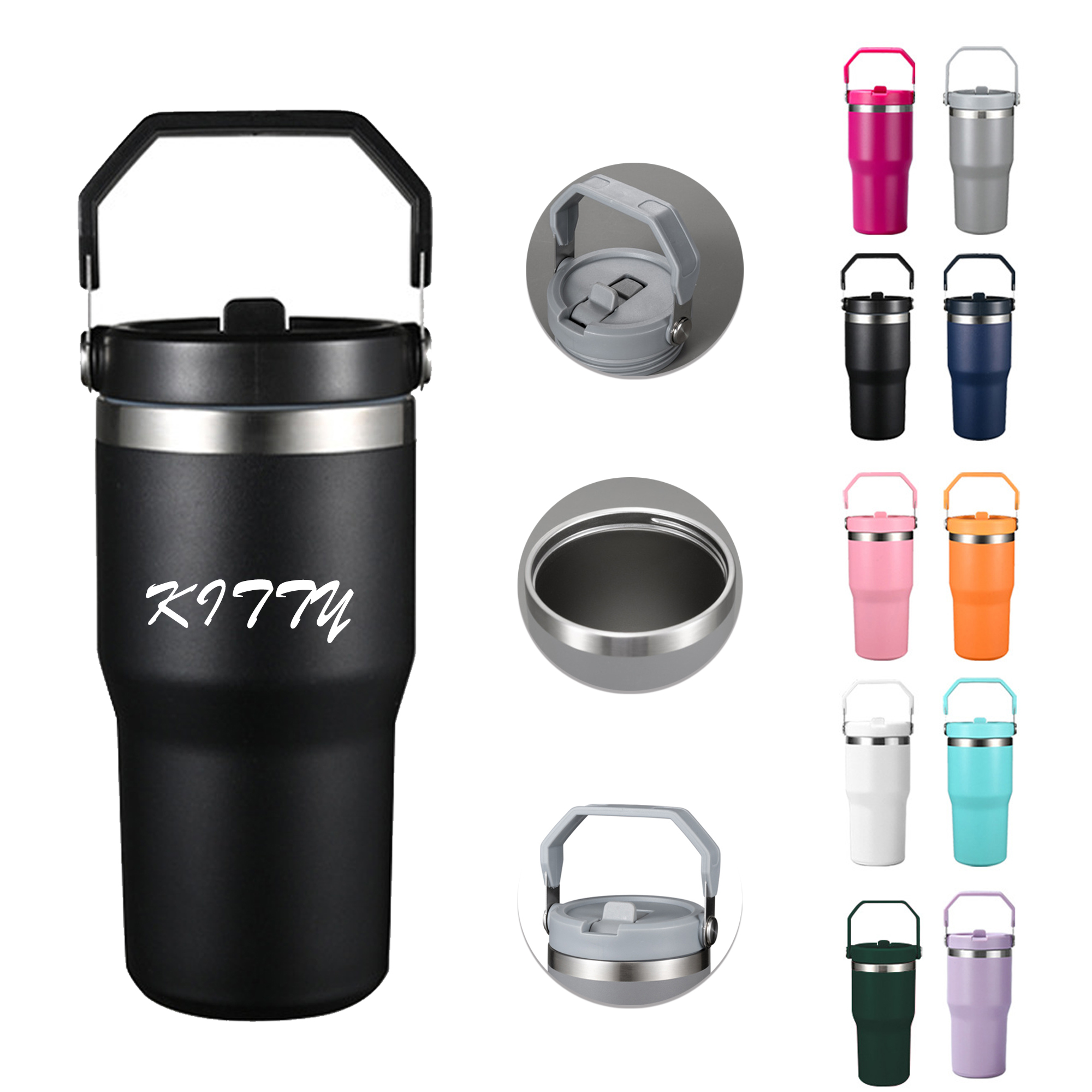 20oz Tumbler with Handle and Straw Lid