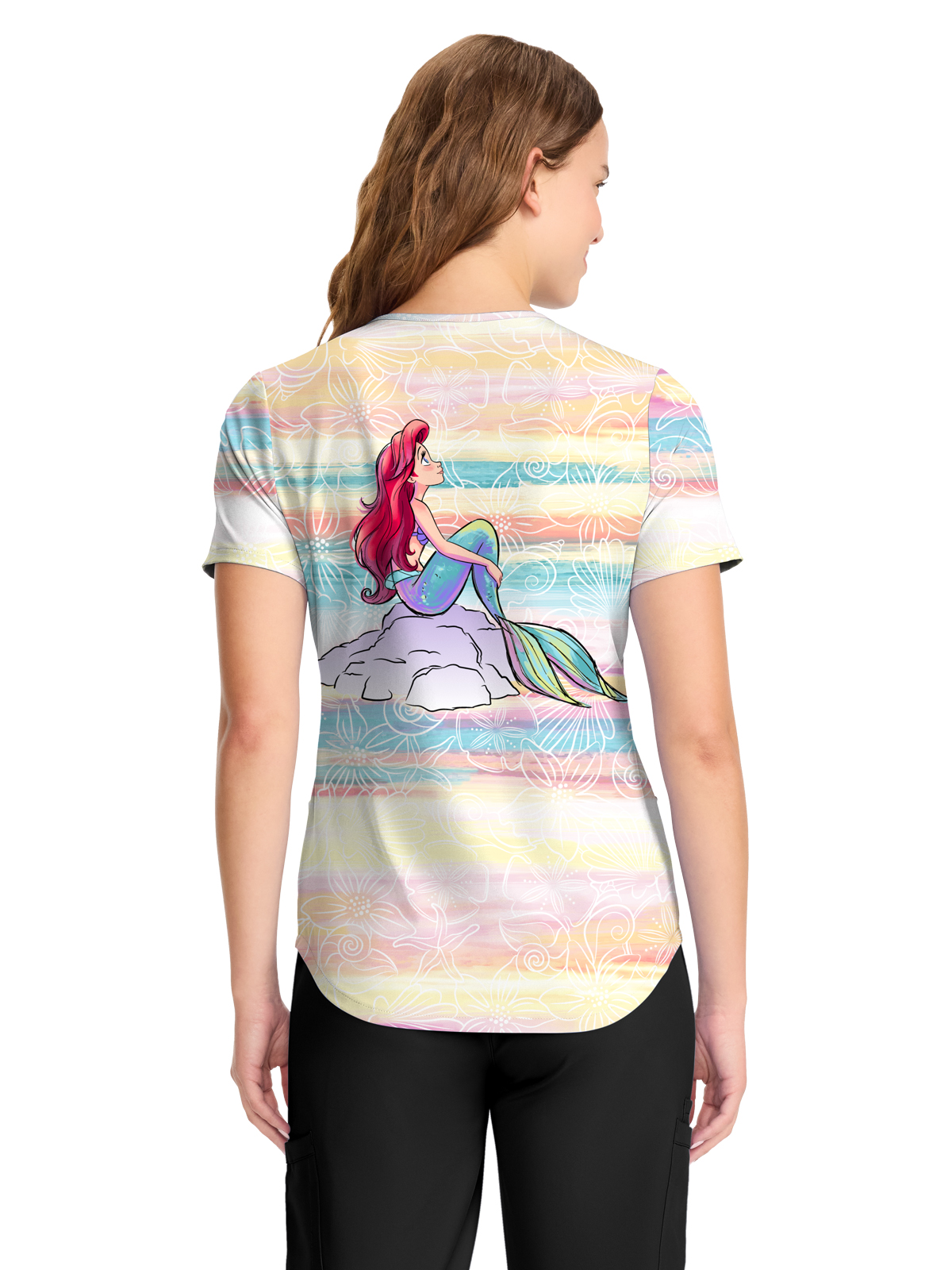 Cherokee - Tooniforms - Women's V-Neck Print Top 18