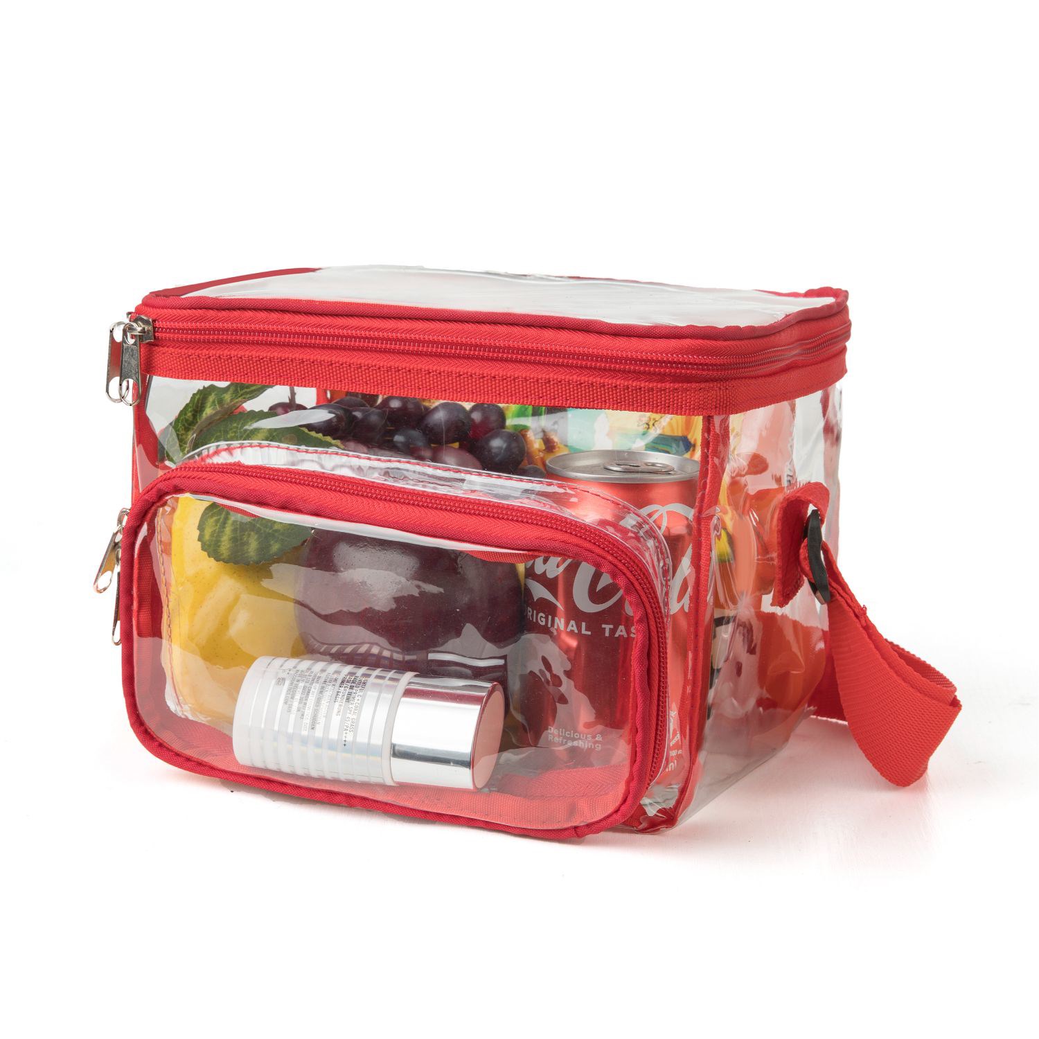 Stadium Approved Clear PVC Transparent Lunch Bag with Front Zipper Pocket 4