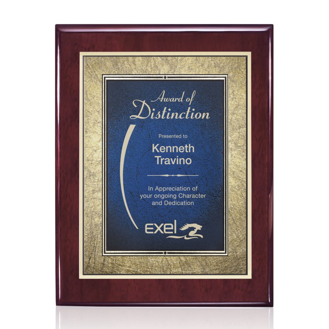Oakleigh/Tamara Plaque - Rosewood/Blue 2