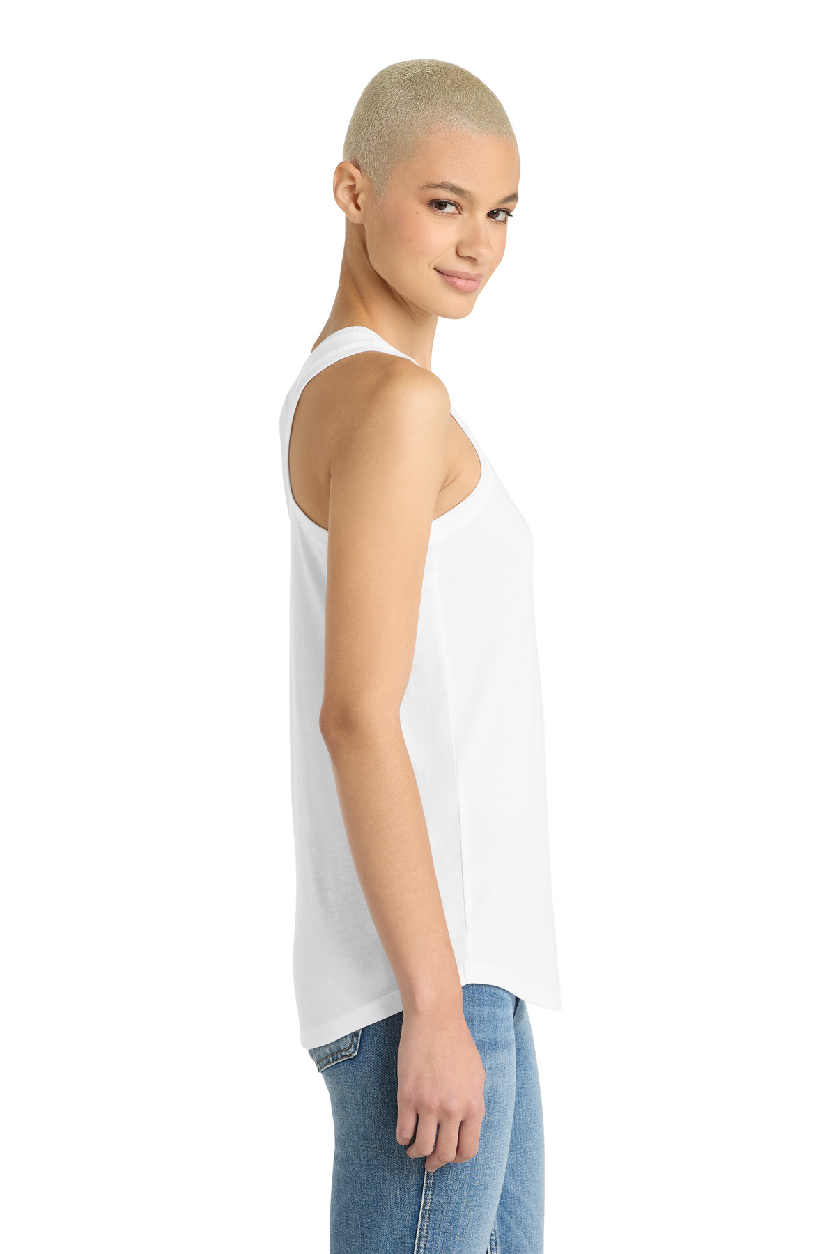 District Women's Perfect Tri Racerback Tank. DM138L 104