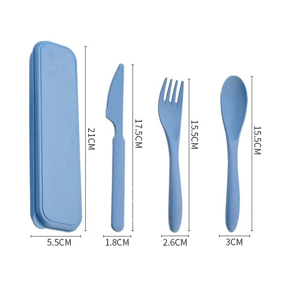 Eco-Friendly Wheat Straw Cutlery Set Travel Picnic Camping 4
