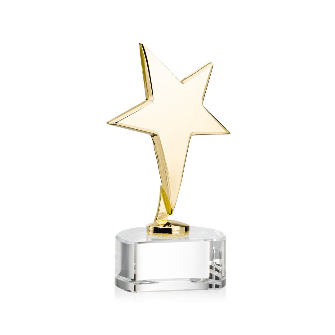 Tuscany Gold Star VividPrint™ Award on Paragon Base - Clear 3