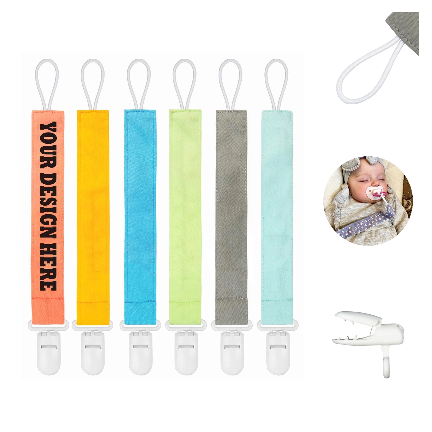 Baby Pacifier Straps Plastic Clips Chain 5