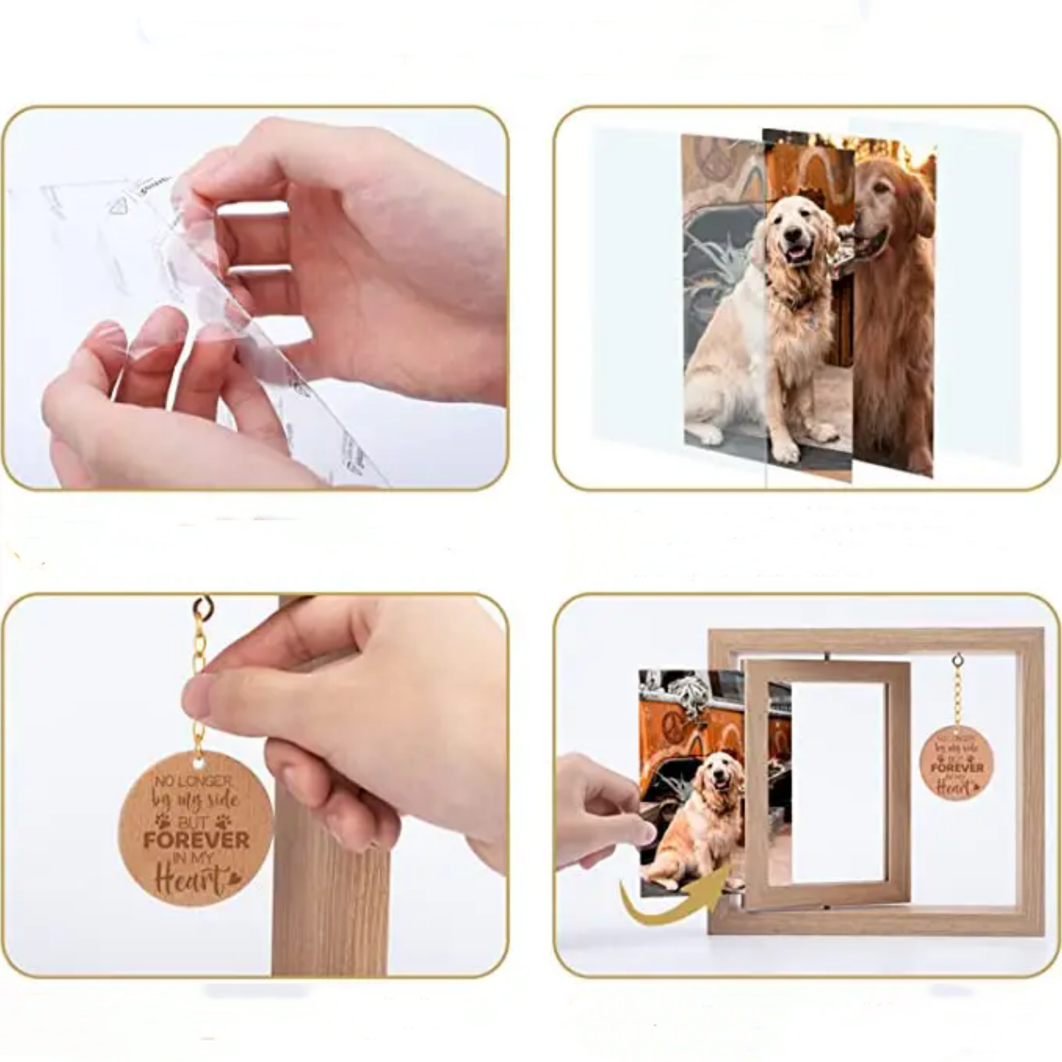 Wooden Rotating Memorial Photo Frame 4