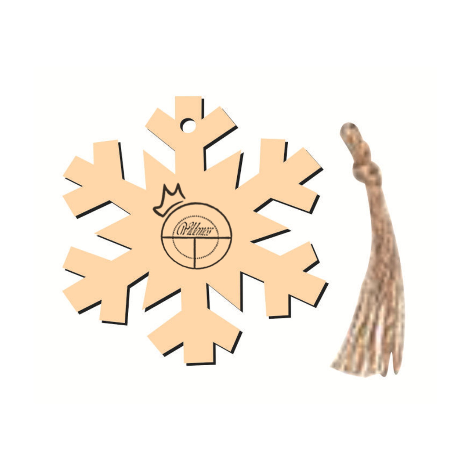 Snowflake Christmas Wood Pendant 10 Pieces Set 2