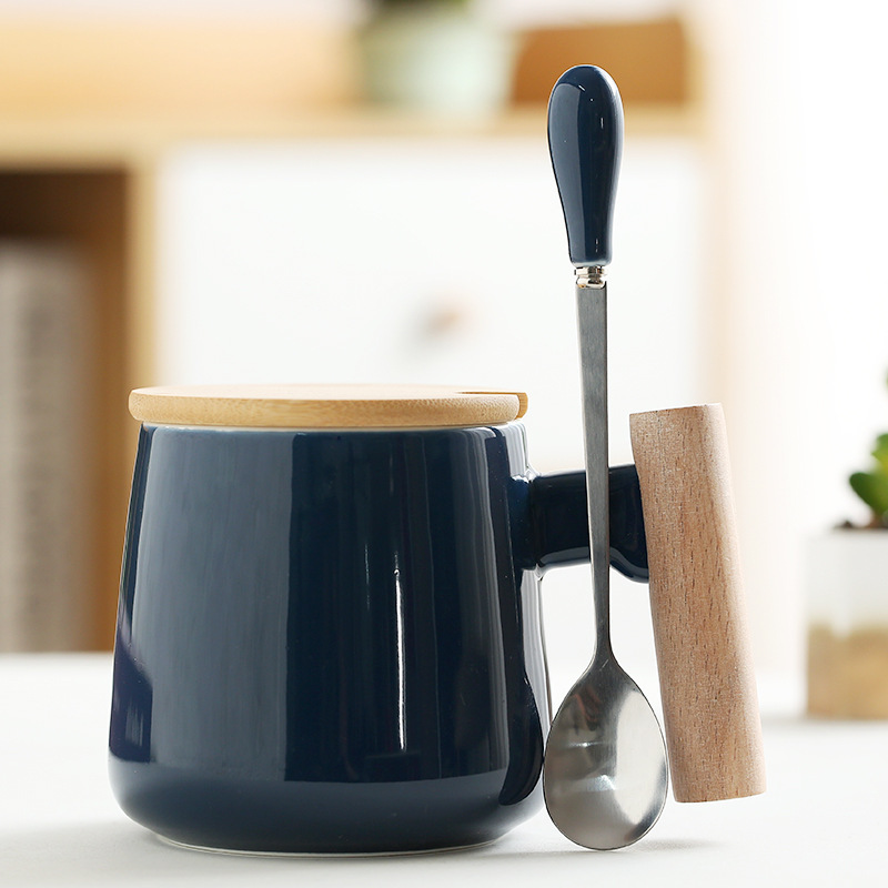 11.5oz Ceramic Mug With Wooden Handle / Coffee Mug 8