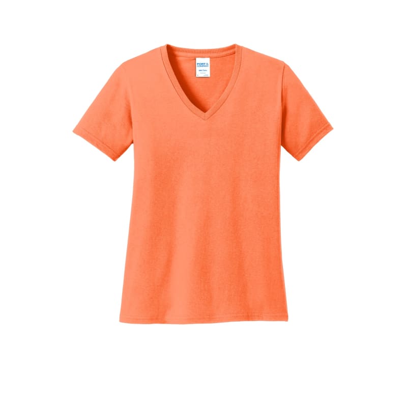 Port & Company Women's Core Cotton V-Neck Tee. 36