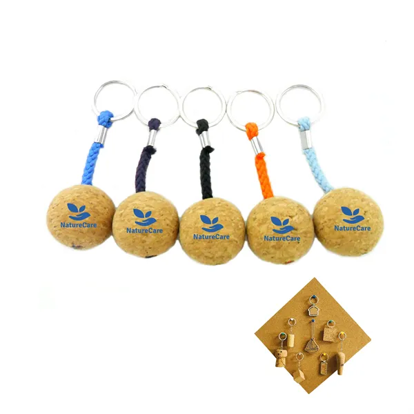 Boat Sailing Floating Cork Ball Keychain