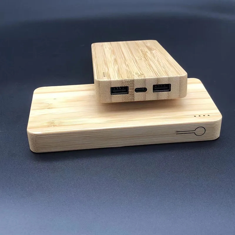 10000mAh Bamboo Wood Wireless Charging Power Bank 3
