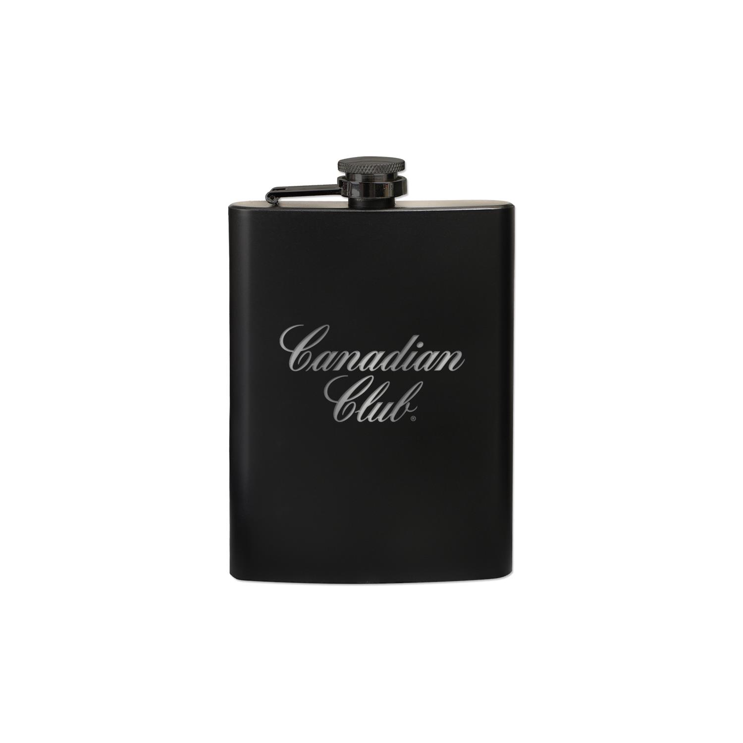 8 Oz. Black Stainless Steel Hip Flask