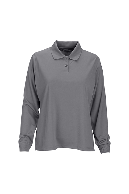 Women's Vansport Omega Long Sleeve Solid Mesh Tech Polo 20