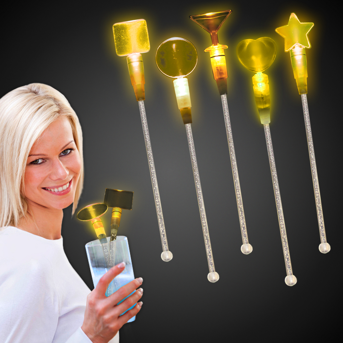 9" Light Up LED Glow Cocktail Stirrer 7