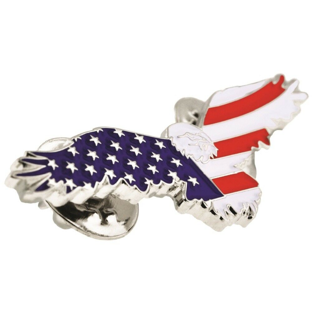 PinMart's American Flag Patriotic Soaring Eagle Enamel Lapel Pin 3