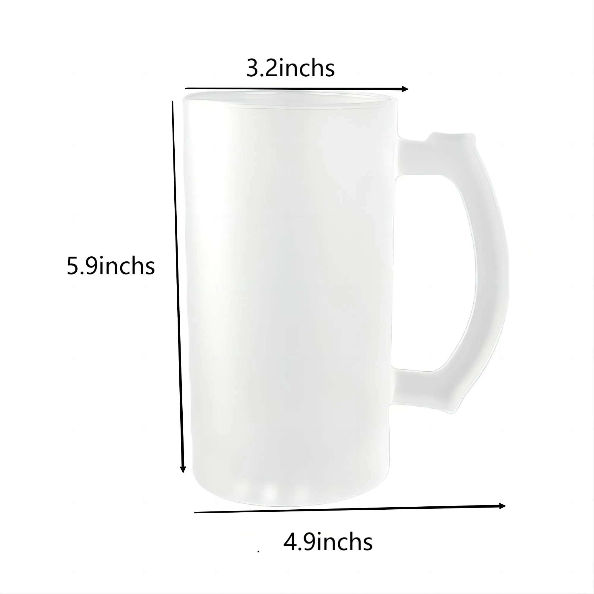 16OZ Large Capacity Frosted Glass Mug 1
