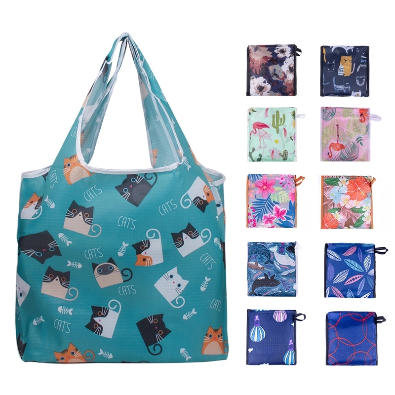 Custom 210D Rip-Stop T-Shirt Style Foldable Bag 12