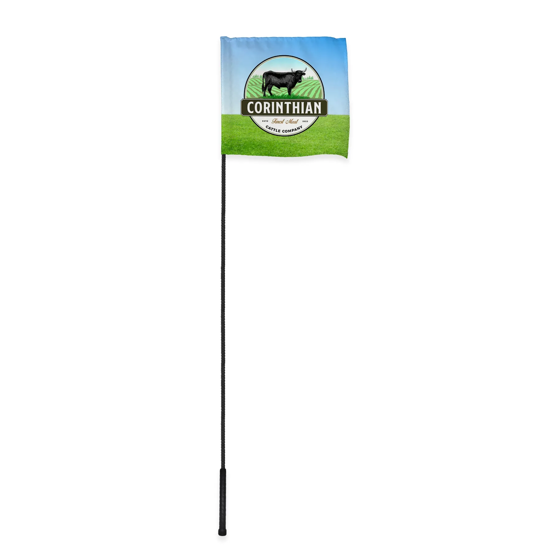 86" Black Whip Rod With 12"x12" Custom Digital Flag 7