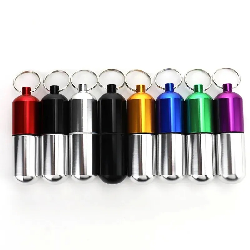 Metal Pill Box with Keychain 6
