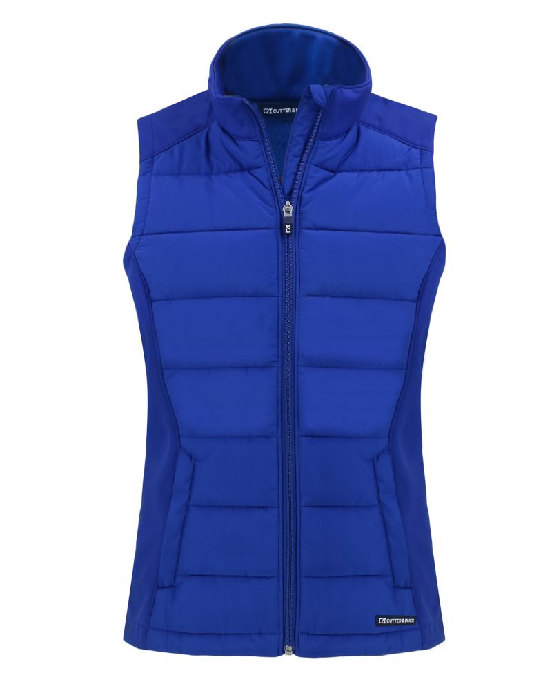 Cutter & Buck Evoke Recycled Honeycomb Fleece Womens Hybrid Full Zip Vest 68
