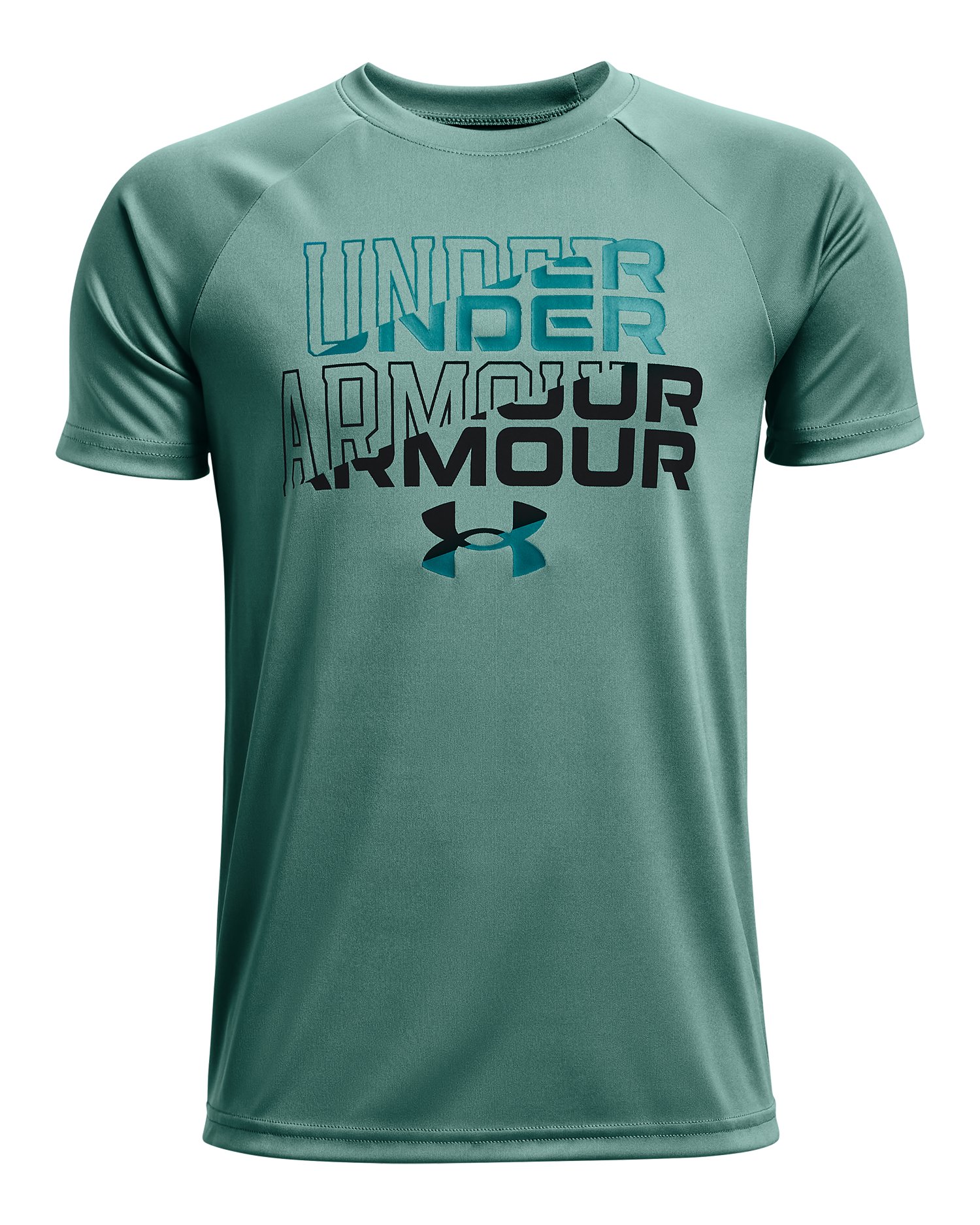 Boys' UA Tech Wordmark Logo Short Sleeve  2