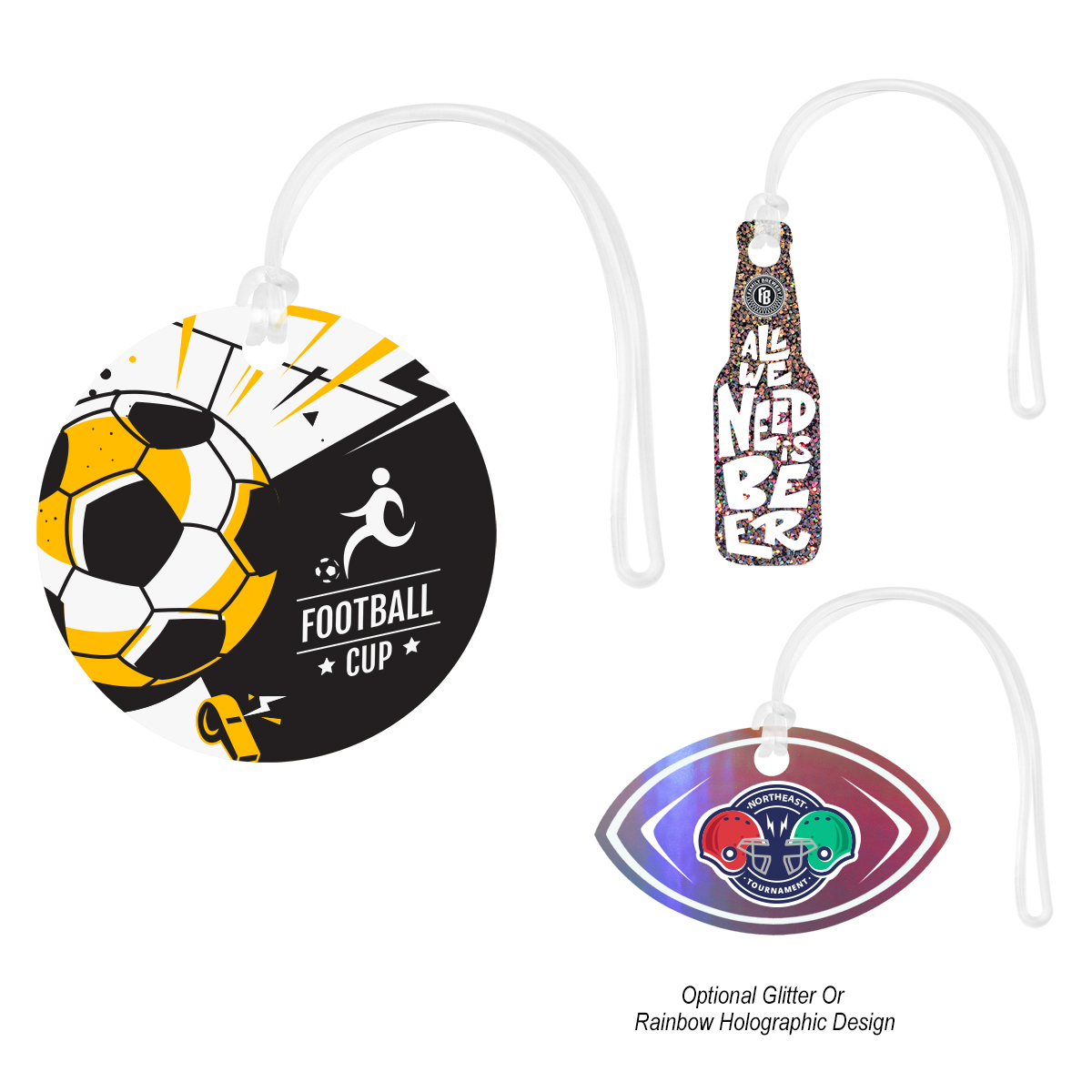 Acrylic Bag Tag - Custom Shape 5" 1