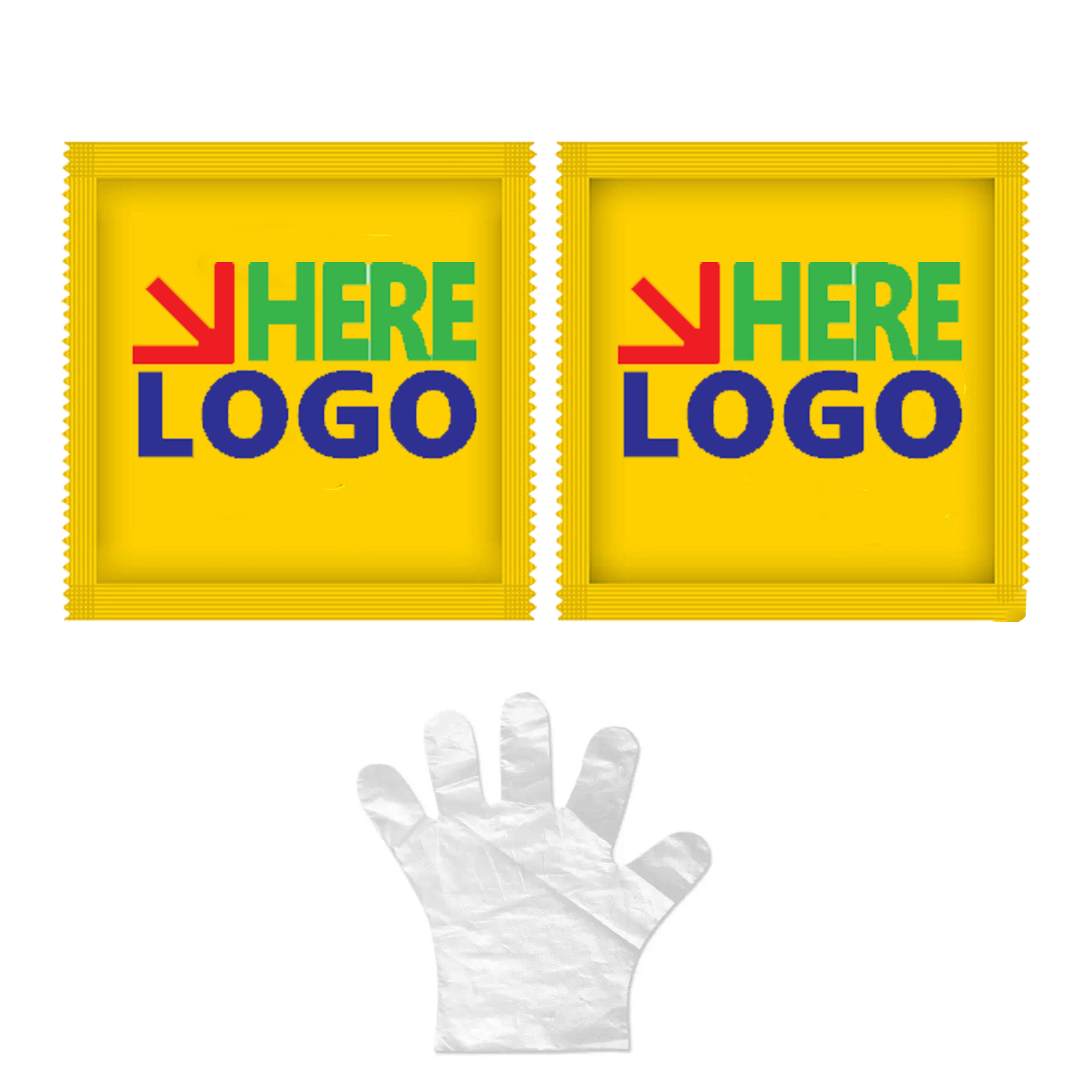 Disposable PE Gloves 2pcs /Pack 2.56"L X 2.56"W 1