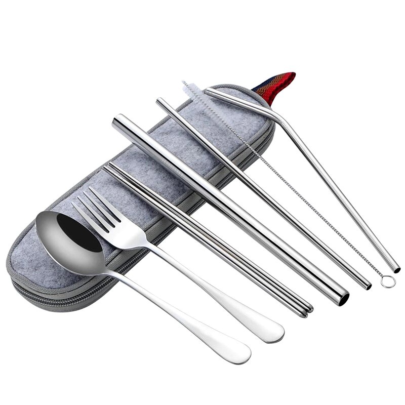 Portable Stainless Steel Utensil Set with Bag 3