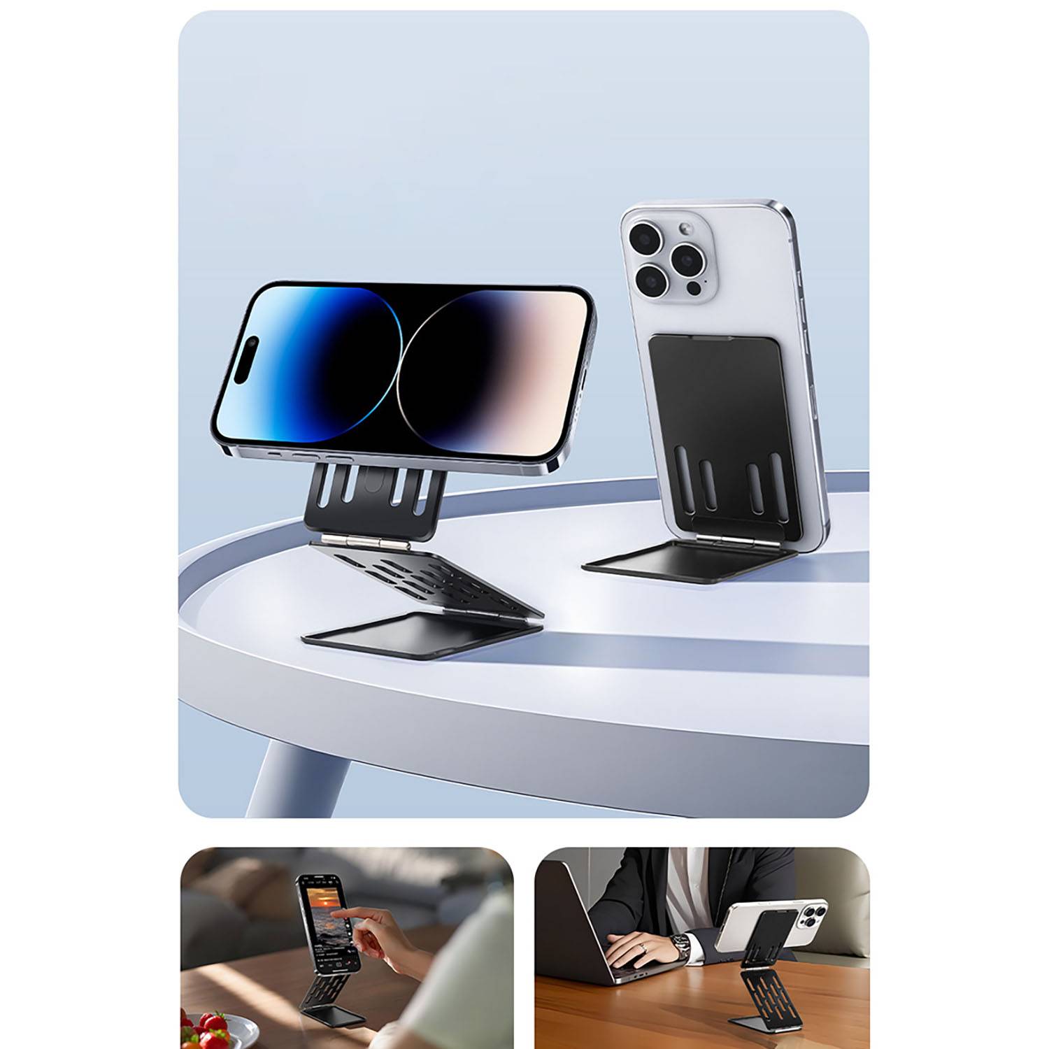 2 in 1 Foldable Magnetic Card Holder Phone Stand 9